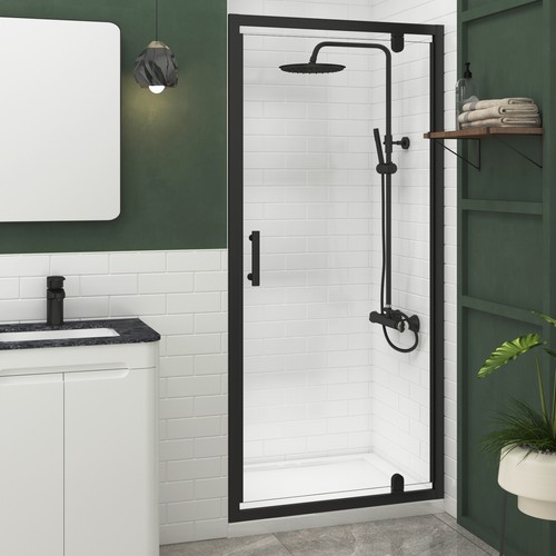 Porta battente bagno nero